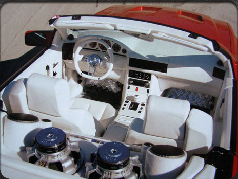 kompletní čalounění automobilu<br /><br />stínítka, sedadla, palubní deska, středový panel<br />a bočnice dveří<br /><br />potah - kůže